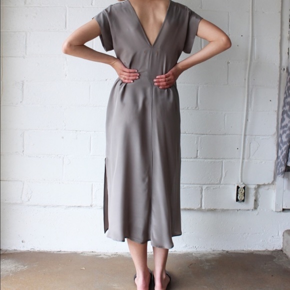 Esby Dresses & Skirts - Gray Silk Esby Kimono Dress XS